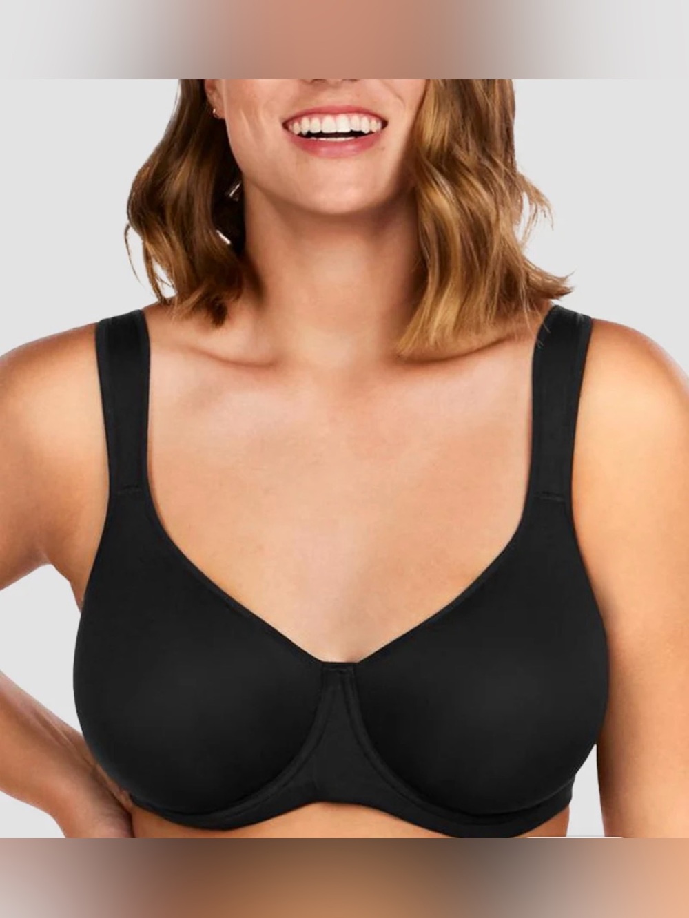 SheCurve Soft Plus Size Full Coverage Unlined Minimizer Bra 38E Black Smoothing